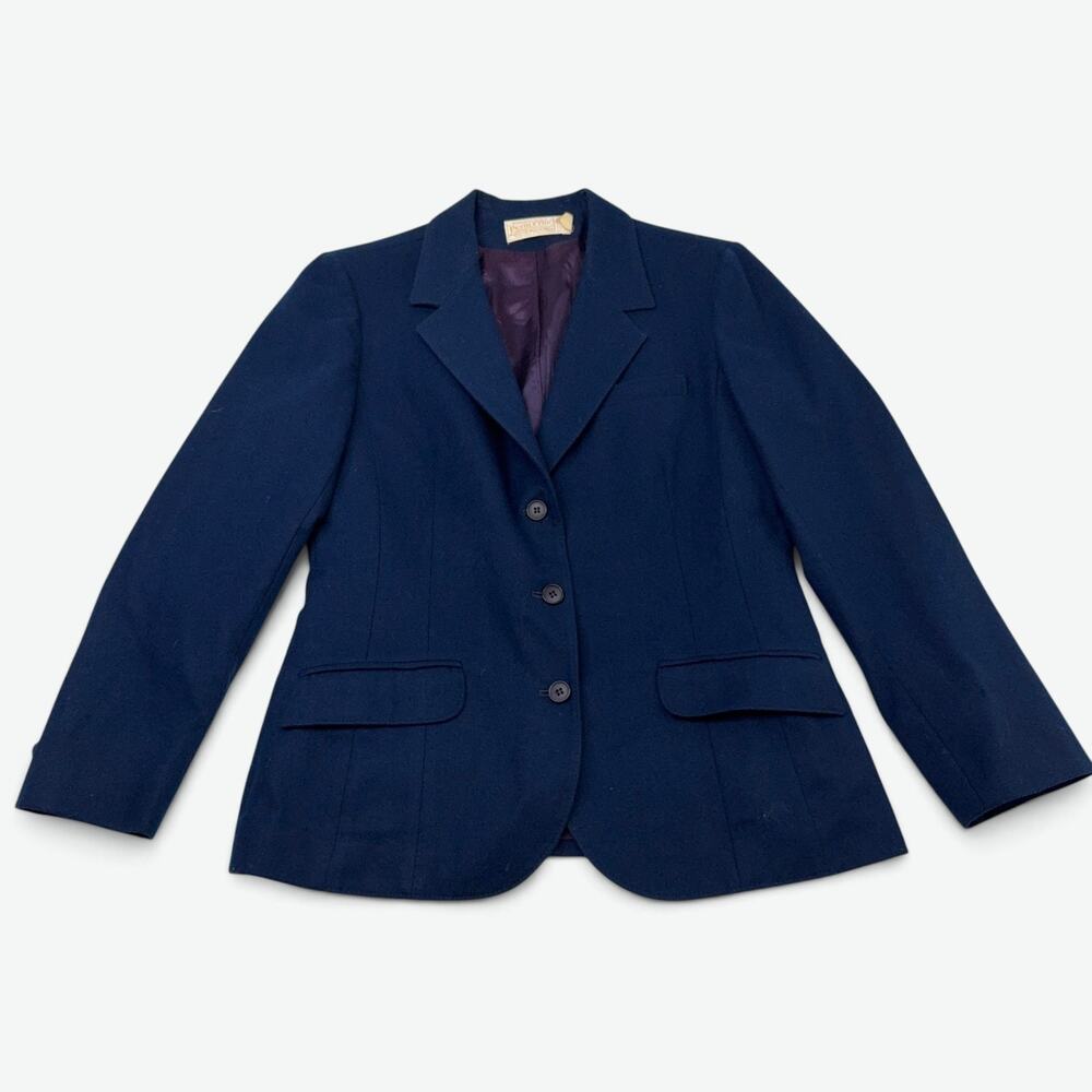Pendleton Vintage Blazer Womens Size 14 100% Virgin Wool Jacket Blue Made in USA